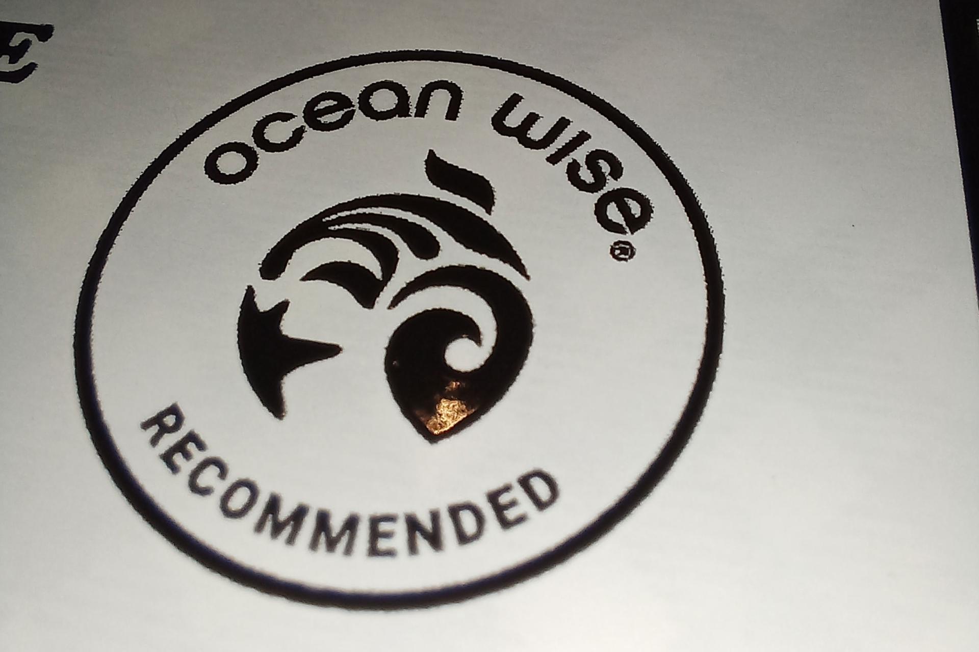 Ocean Wise logo label printed onto white surface
